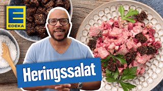 Heringssalat Rezept  Heringssalat mit Roter Beete selber machen [upl. by Keefe]