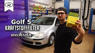 VW Golf 5 Kraftstofffilte wechseln  VW Golf 5 replace fuel filter  VitjaWolf  Tutorial  HD [upl. by Nujra]