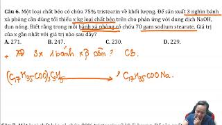 Một loại chất béo có chứa 75 tristearin về khối lượng Để sản xuất 3 nghìn bánh xà phòng cần dùng [upl. by Ehc130]