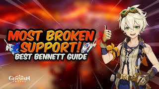 MOST BROKEN SUPPORT Updated Bennett Guide  Best Artifacts Weapons amp Teams  Genshin Impact 26 [upl. by Eberta]