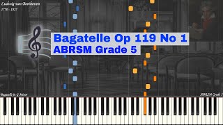 Beethoven  Bagatelle Op 119 No 1 in G Minor  ABRSM Grade 5  Piano Synthesia [upl. by Hadihsar338]