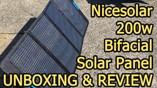 Nicesolar Foldable 200W Bifacial Solar Panel UNBOXING REVIEW on Sunny Day wisebuyreviews [upl. by Sukram]