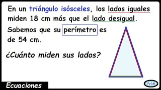 Problema de ecuaciones con triángulo isósceles [upl. by Aiuoqes506]