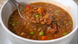 Sopa De Lentejas Con Verduras  Recetas Mexicanas Faciles y Saludables [upl. by Asilav]