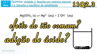 Como varia a solubilidade do hidróxido de magnésio  11º  Q23 [upl. by Amjan90]