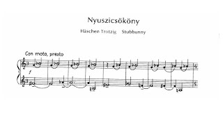 György Kurtág  Nyuszicsököny from Játékok Book 3 Score Video [upl. by Dryfoos]