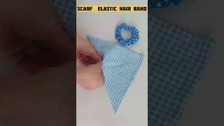 New easy scarf hair scrunchies making at home DIY sewing shorts trendingshorts viral [upl. by Clarence]