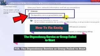 The Dependency Service or Group Failed to Start  How To Fix Easily [upl. by Ayote]