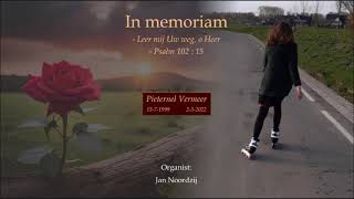 In memoriam Pieternel  Organist Jan Noordzij [upl. by Ahsetel759]