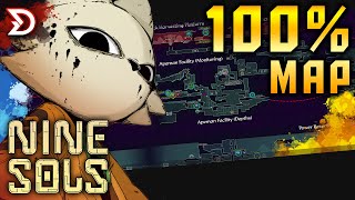 Nine Sols  100 Map — All Bosses Upgrades Abilities Items Secrets amp More [upl. by Ahsirtap]