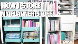 How I Store My Planner Supplies At Home With Quita [upl. by Senalda]