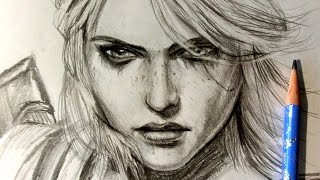 ASMR  Pencil Drawing 9  Ciri Request [upl. by Acey]