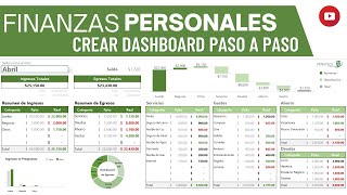 Plantilla para Organizar tus FINANZAS PERSONALES en Excel  Paso a paso de cómo crear el Dashboard [upl. by Ayortal]