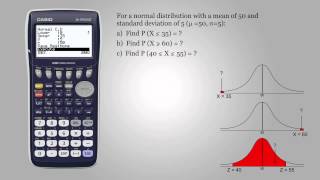 Probability for normal distribution  Casio fx9750GII [upl. by Millard]