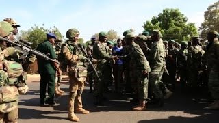 Senegal soldiers welcomed in Gambia [upl. by Ledif213]