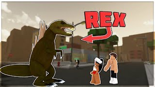 BECOMING MASSIVE TREX IN ROBLOX DA HOOD Exploits [upl. by Ylrebmi]