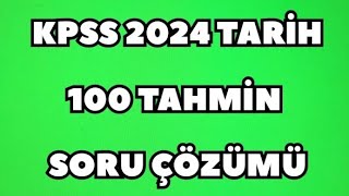 2024 KPSS TARİHİ FULLEMEK İSTEYENLER İÇİN 100 TAHMİN SORU  Mutlaka İzlemelisin  kpsstarih kpss [upl. by Nylekoorb232]