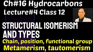 ch16 Lec4 Isomerism and types of structural isomerism chain position functional gp metamers [upl. by Nyl]