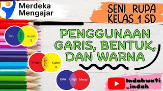 Kelas 1 SD Kurikulum Merdeka  Seni Budaya  Seni Rupa Penggunaan Garis Bentuk dan Warna [upl. by Hallee]