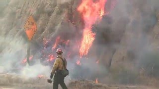 quotStation Firequot Brush Fire  Compilation  LA County  August 2830 2009 [upl. by Bridge872]