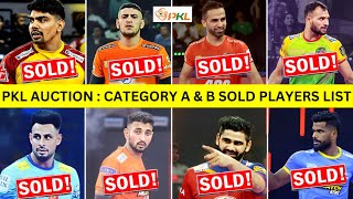 Pro Kabaddi 2024 Category A amp B Sold Players List  PKL 11 Auction Day 1 Highlights  Kabaddi Star [upl. by Kyla952]