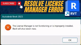 Error on Revit The license manager is not functioning or is improperly installed  Easy Solution [upl. by Kraska]