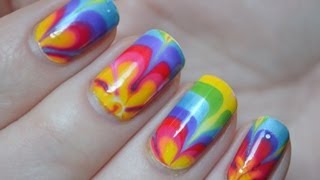 FlowerPower Lente Water Marble Tutorial  nailsbyLauranl [upl. by Ranit903]