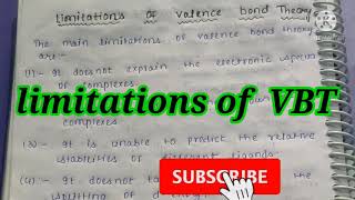 Limitations of VBT  Inorganic chemistry [upl. by Annait]