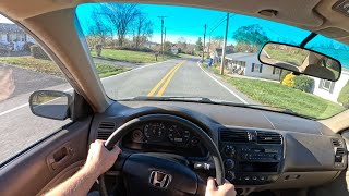 2001 Honda Civic LX  POV Test Drive  060 [upl. by Atteuqehs]