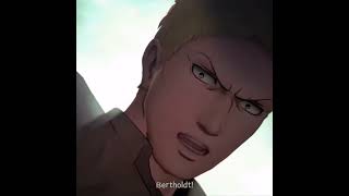 Reiner and Bertholdt Transformation attackontitan aot2finalbattle armoredtitan colossaltitan [upl. by Gerita]