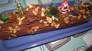 recette de la bûche marrons  chocolat  amandes [upl. by Pirnot]