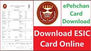 How to Download ESIC Card Online 2024  ESIC ePehchan Card Download esic epehcancard esiccard [upl. by Dart943]