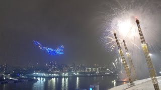 Phone camera footage of New Year 2021 fireworks at the O2 [upl. by Meagher]