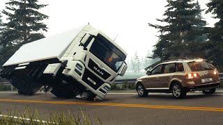 BeamNG Drive  Realistic Rollover Crashes 2 [upl. by Anela]