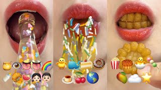 asmr 30 MINUTES EMOJI FOOD CHALLENGE SATISFYING amp RELAXING 이모지 먹방 eating sounds [upl. by Jessamine]