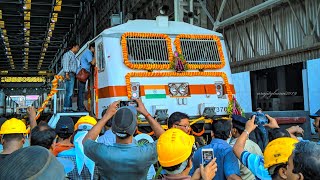 INAUGURATION OF 150TH LOCOMOTIVE OF HOWRAH ELECTRIC LOCO SHED 37025 HWH WAP7i ASWAMEDH  ER [upl. by Yna]