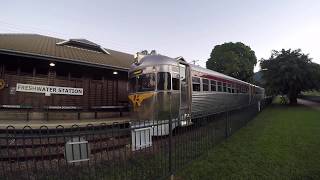 Vintage train departing Freshwater station in Far North Queensland [upl. by Nisen]