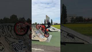 Riding insane kicker ramp setup ktm390 motorcycle motostunt [upl. by Kym]