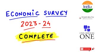 Economics Survey 202334 for Mains Exam  Part 1 [upl. by Oemac]