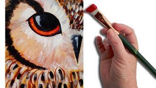 Simple Owl EYE Beginner Acrylic Painting Lesson The Art Sherpa  TheArtSherpa [upl. by Sigismond]