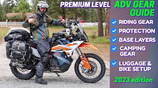 ✔Complete Gear Guide✔ for ADV Motorcycle Riding amp Camping 2023 PREMIUM edition [upl. by Nosa295]