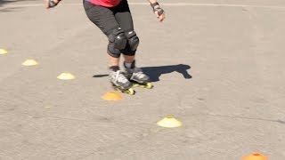 How to Slalom on Rollerblades  RollerSkate [upl. by Hirza]