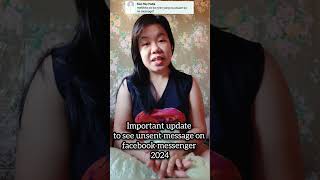 FACEBOOK MESSENGER UNSENT MESSAGES UPDATE 2024  shortvideo fbmessenger automobile tutorial [upl. by Nylaf240]