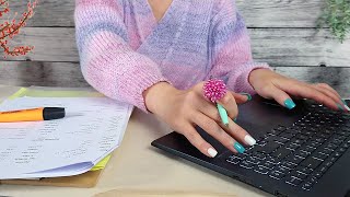 ASMR Paper amp Typing Sounds • Data Entry • Home Office Ambiance [upl. by Aillimac755]