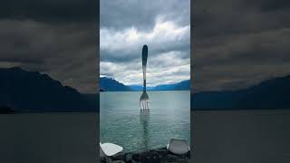 📍VEVEY SWITZERLAND 🇨🇭 The Giant Fork 🍴 thefork alimentarium switzerland [upl. by Eikram]