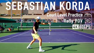 Sebastian Korda Court Level  Smooth amp Efficient Groundstrokes 4K 60fps [upl. by Maitilde]