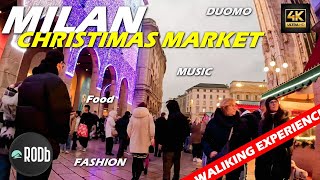 CHRISTIMAS MARKET IN MILAN 2024  DISCOVER MILANO WALKING EXPERIENCE [upl. by Sherborn548]