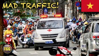 Vietnam Saigon Ambulances Vs Unbelievable Traffic [upl. by Aivlys]