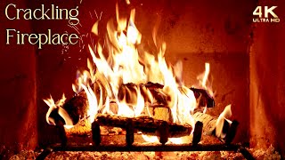 🔥 Crackling Cozy Fireplace 🔥 4K Christmas Fireplace Burning Ambience [upl. by Nnaeirb74]