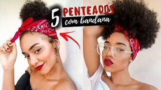 5 Penteados LINDOS usando BANDANA fáceis e rápidos Carol Soares [upl. by Michaele817]